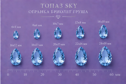 Топаз Sky Огранка Бриолет Груша