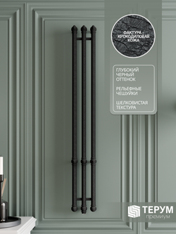 Полотенцесушитель Vintage 3 120х16 Черная кожа