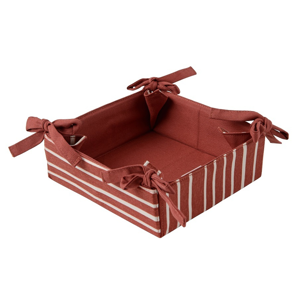 Корзинка для хлеба 30х30 Tkano Prairie Полоски тарракотовая