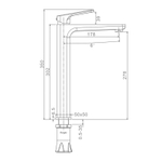 Смеситель для раковины высокий Raglo R51.15.03, золотой сатин