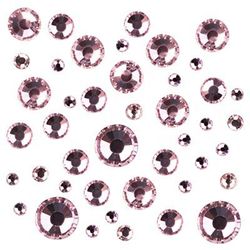 Стразы цветные микс размеров в баночке Lt.Rose