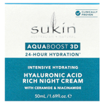 Sukin, Aquaboost 3D, ночной крем с гиалуроновой кислотой, 50 мл (1,69 жидк. Унции)