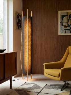 Деревянный торшер Teka в уютном интерьере стиля  Модерн