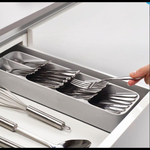 Лоток органайзер для столовых приборов 5 ячеек, сушилка для посуды, цвет серый