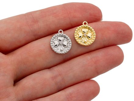 Подвеска круглая "Клевер" 14мм