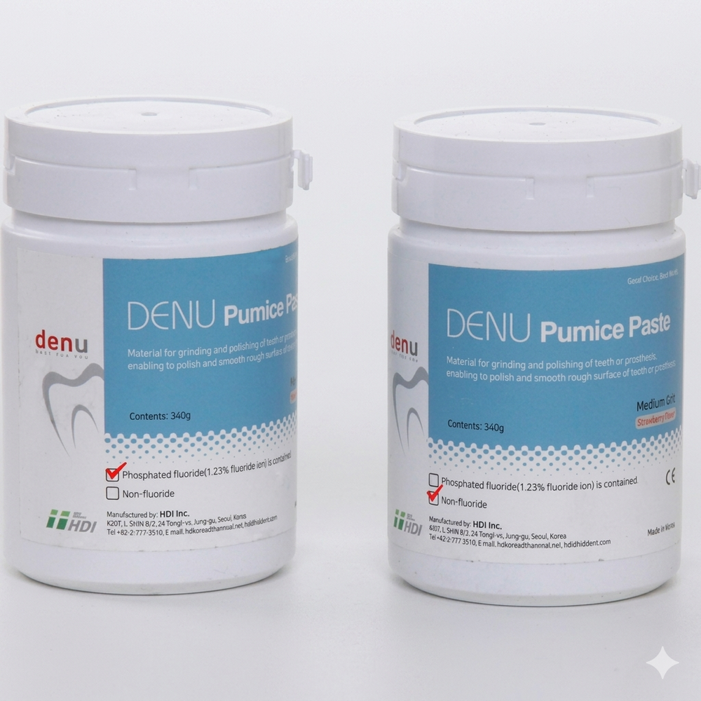 Паста абразивная для полировки, флакон 340 г, вкус клубники, с фторидом, Denu Pumice Paste Паста абразивная для полировки, флакон 340 г, вкус клубники, с фторидом, Denu Pumice Paste