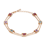 Браслет из красного золота с миксом камней