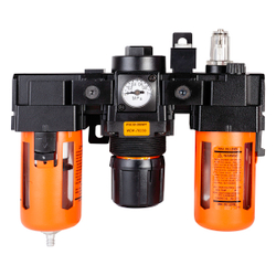 WDK-70230 Блок подготовки воздуха 3/8" с влагоотделителем, лубрикатором, регулятором и манометром