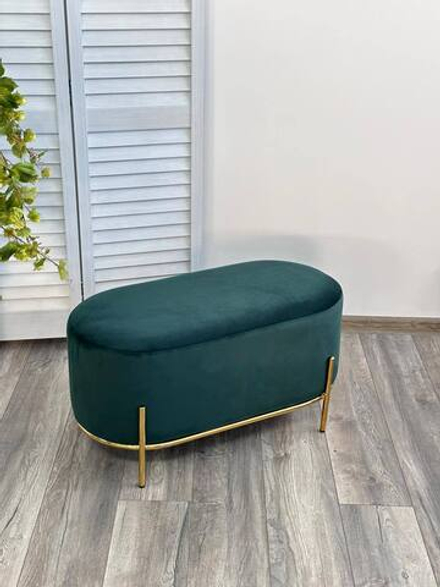 Пуф для гостиной М-City DISAUR Зен (Zen) Bluvel-78 Зеленый, Велюр, Золотой каркасy