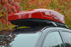 Автобокс на крышу автомобиля "Space Luxe" двустороннее открывание (красный) / PT-Group