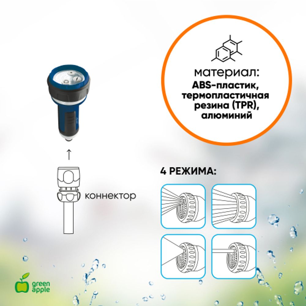 GANS-02 GREEN APPLE Пистолет распылитель 4 режима