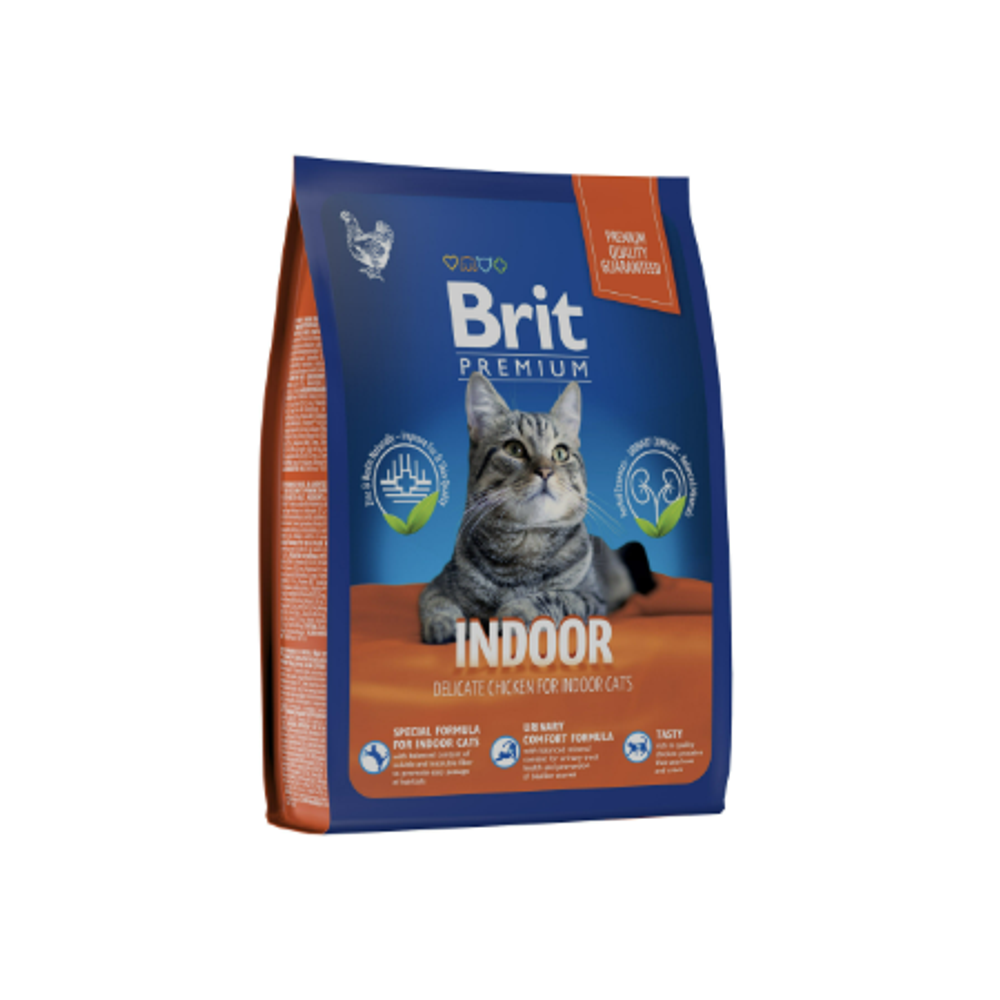 Сухой корм для кошек домашнего содержания BRIT PREMIUM с курицей для кошек Cat Indoor, 0.4кг