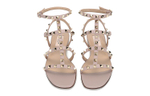 Valentino Garavani Rockstud Ankle-strap Flat Sandals
