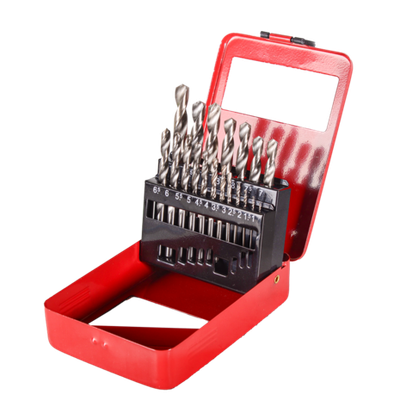 Набор сверл по металлу, 1-10мм (через 0,5мм), HSS, 19шт., металл. коробка, цилиндрический хвостовик Вихрь