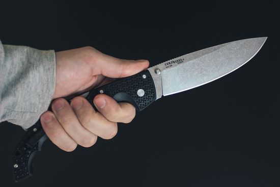 Складной нож Cold Steel 29AXB Voyager Extra Large Drop Plain Edge c клинком из стали AUS-10A, рукоять Grivory (Griv-Ex)