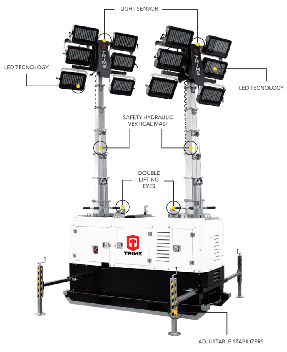 Передвижная мачта освещения TRIME X-Double 12х320 светодиодная