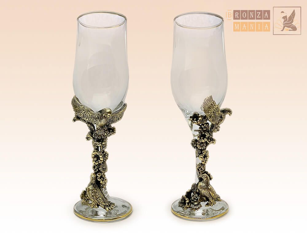 бокал для шампанского Свадебный - Голуби