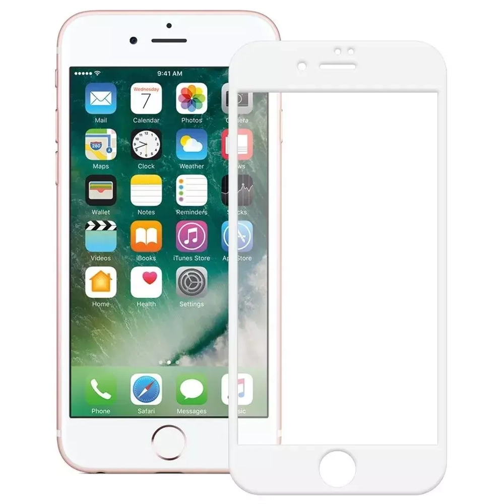 Защитное стекло 3D Apple iPhone 8/7/6s/6 TFN (белая рамка)