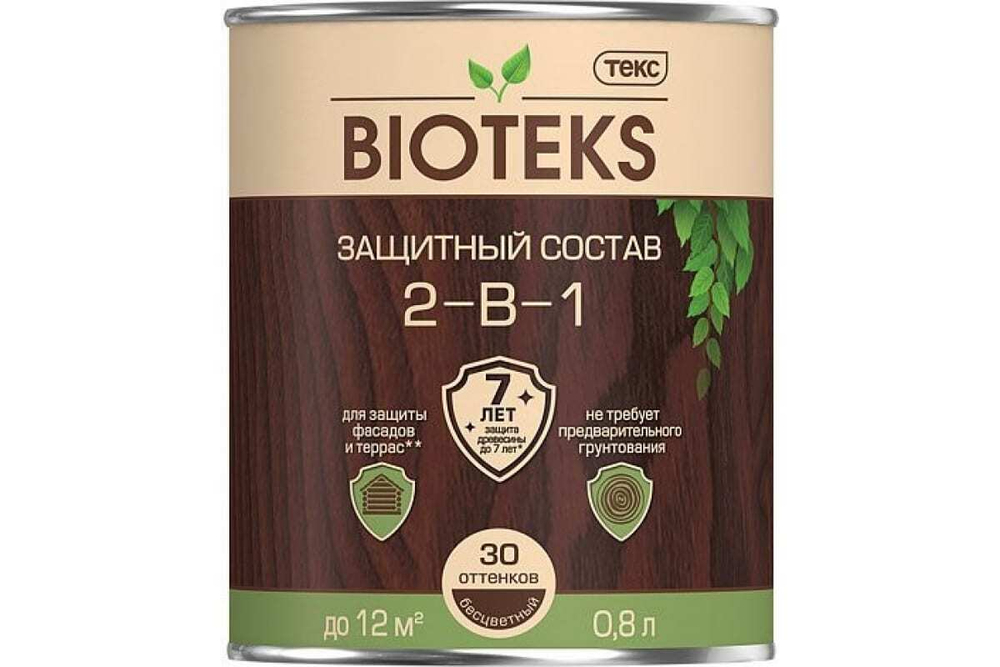 Антисептик Текс Bioteks лессирующий (2 в 1) палисандр (0,8л)