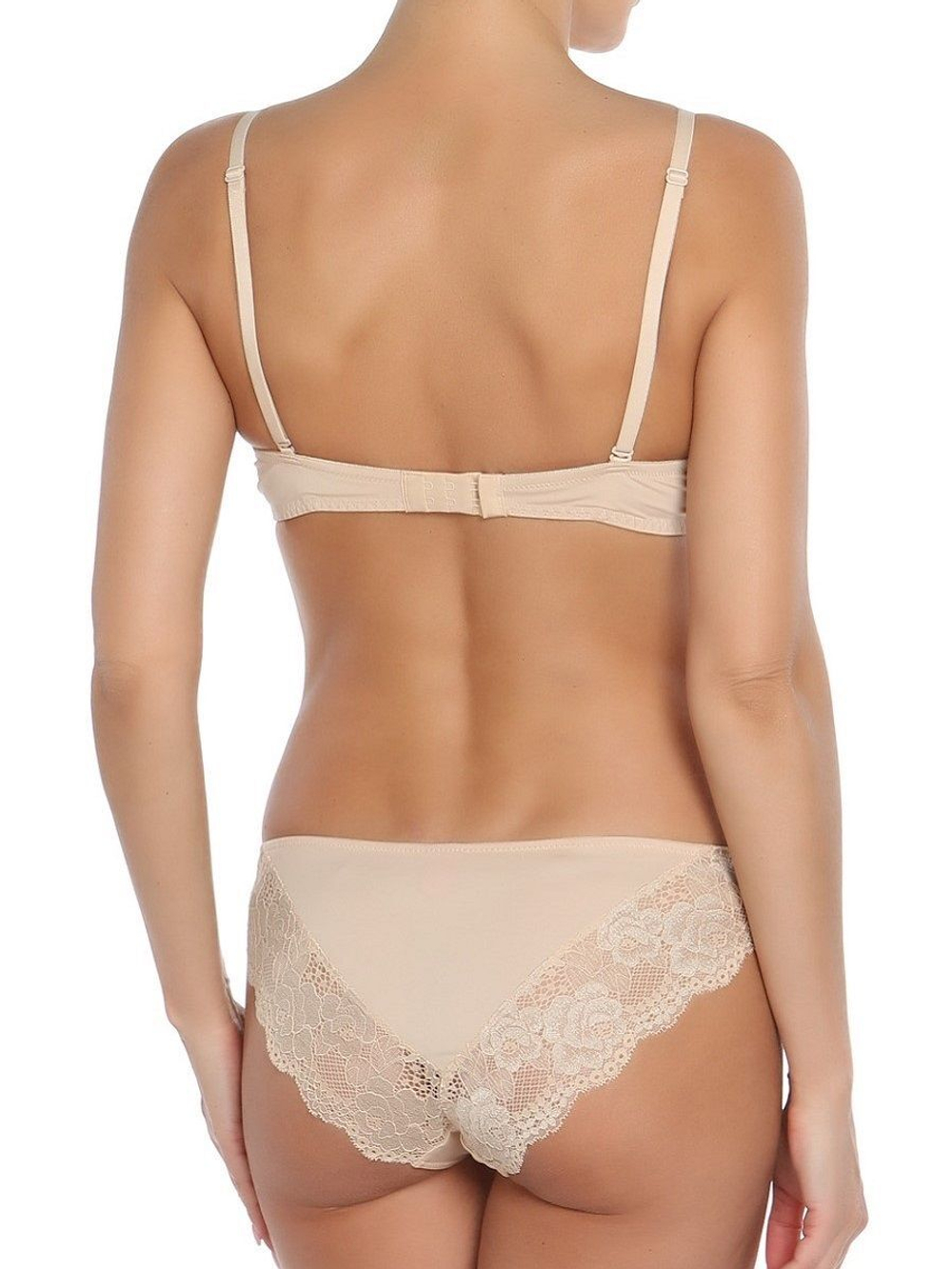 Трусики-бразилиана с кружевом Imogen (Размер: S) (Цвет: телесный)