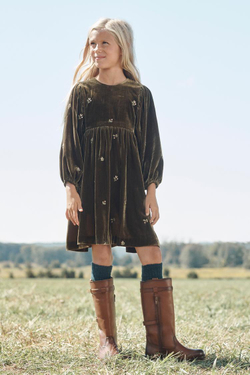 ZARA ПЛАТЬЕ С ВЫШИВКОЙ, ЗЕЛЕНЫЙ