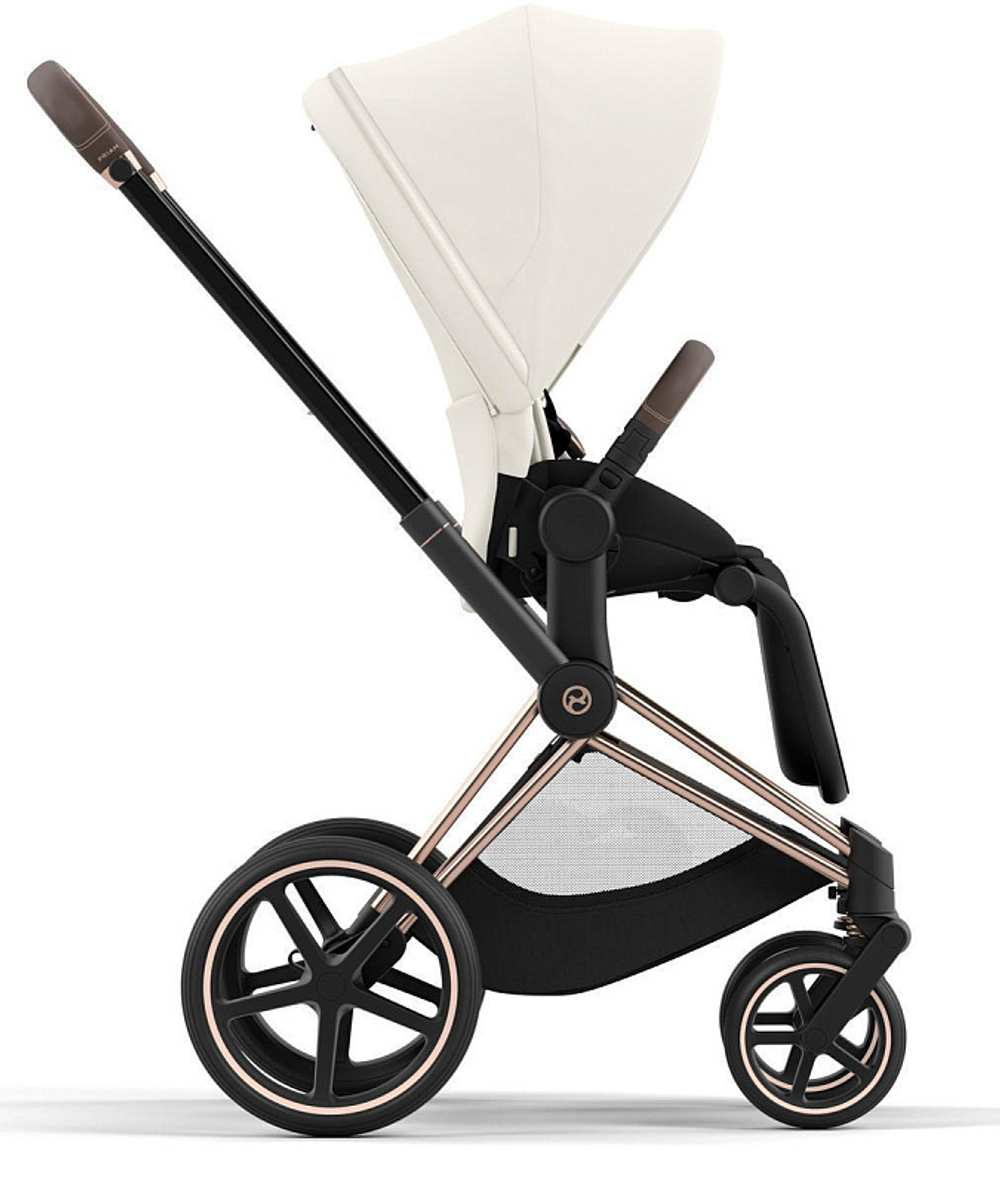Коляска 3 в 1 Cybex Priam IV Rosegold complete и автокресло Cloud T i-Size Sepia Black Plus Off White