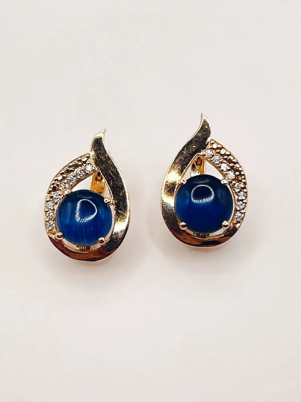 Серьги серебряные "Магия кошачьего глаза"