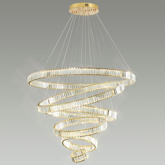 5015/260L L-VISION ODL23 607 золотой/прозрачный металл/хрусталь Люстра LED 260W 4000K 26000Лм VEKIA