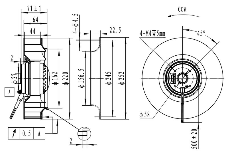 Вентилятор ВЦН-200, 980 м3/час