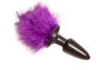 Пробка с хвостиком Fiolet Bunny - 11 см. (Цвет: фиолетовый с черным)