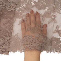 Кружево эластичное кофе 22 см