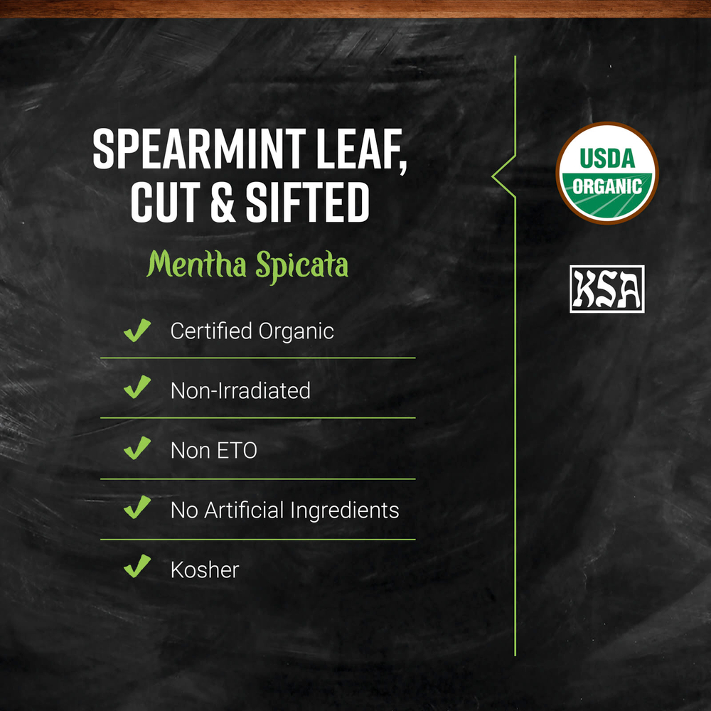 Frontier Co-op, Органические нарезанные и отобранные листья мяты колосистой, 16 унций (453 г)