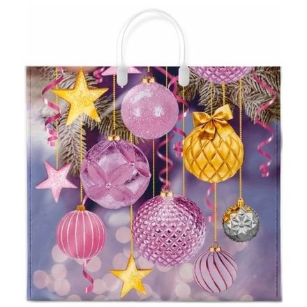 Новогодние пакеты "Карамельки" 38х35+10см 90мкм (10/100шт)