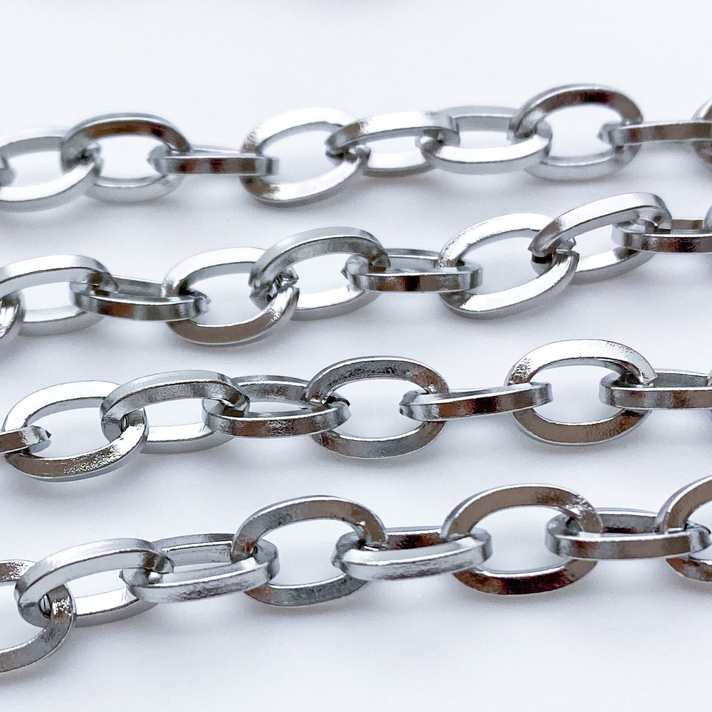 Цепочка, цвет серебро, размер 9*6 мм, цена за отрезок 49-51 см