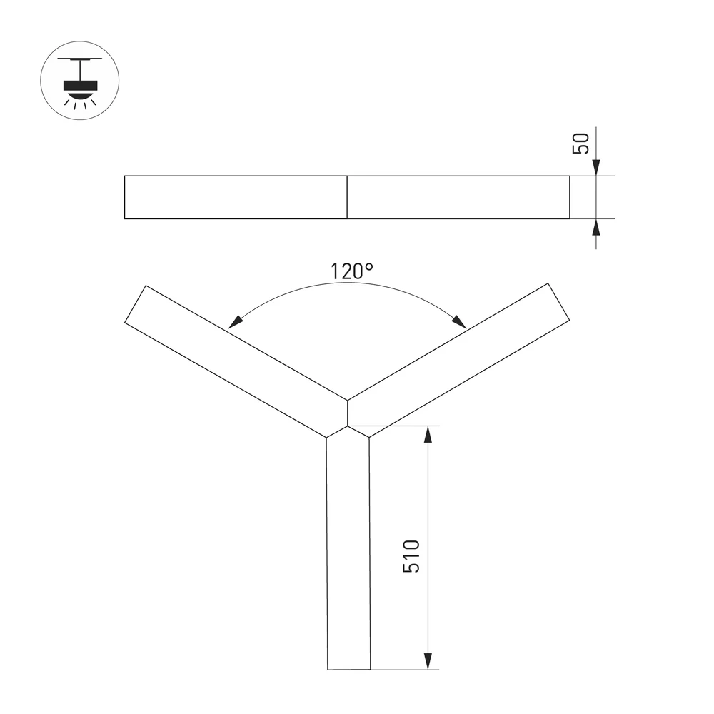 Фигурный светильник SP-RAYS-3-HANG-5050-510-35W Arlight 049207