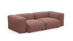 Диван Фиджи двухсекционный (малый) Cilium Coral 231*116*62 см, Розовый Вельвет Нераскладной Фиеста