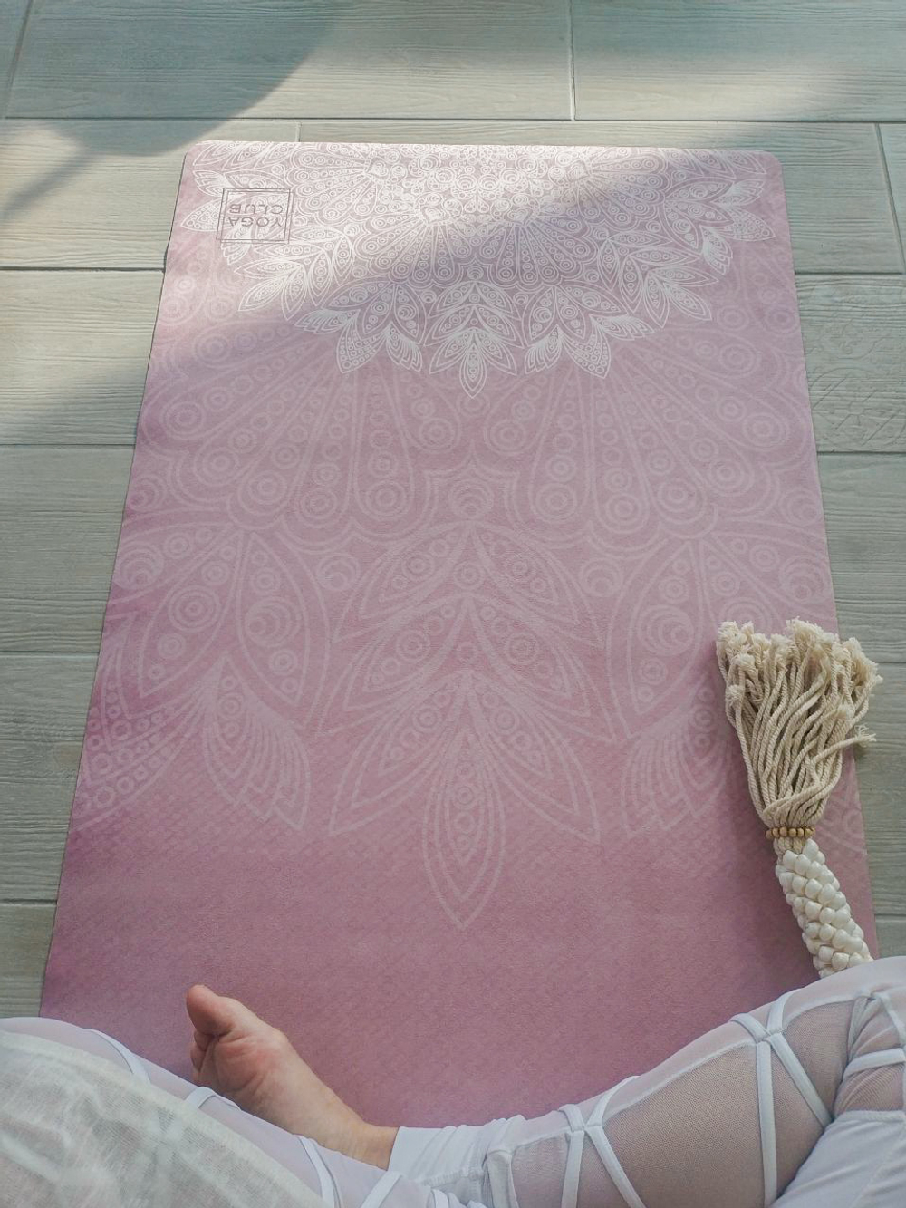 Коврик для йоги Bali Pink 183*61*0,1 см из микрофибры и каучука