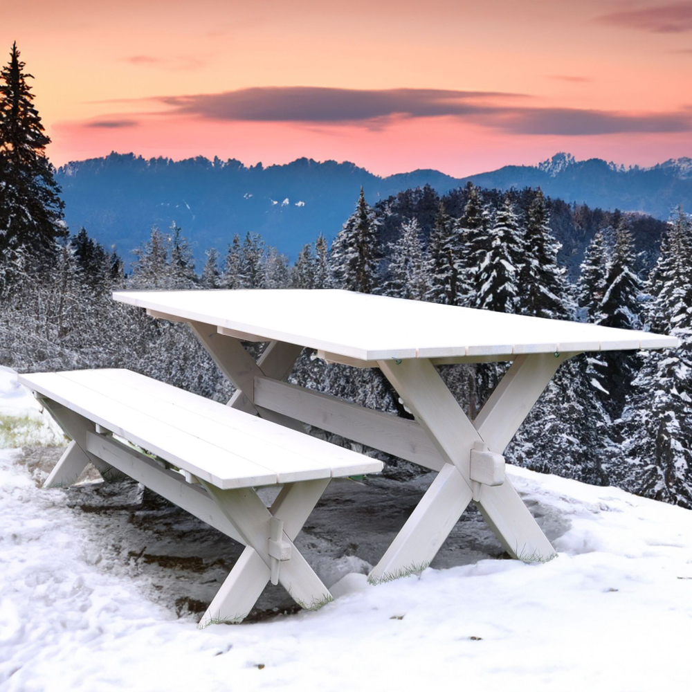 Деревянная скамейка Ойвинд садовая, белый