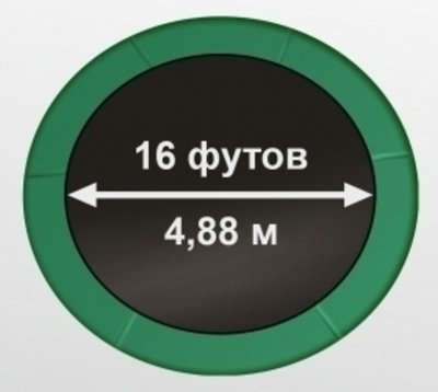 ARLAND Батут премиум 16FT с внутренней страховочной сеткой и лестницей (Dark green)