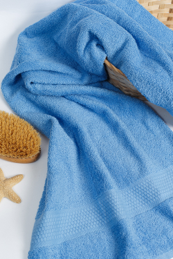 Полотенце махровое, 400 гр/м2, цвет: 012-голубой,