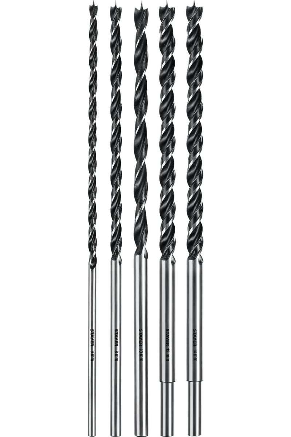 Набор сверл спиральных по дереву STAYER Maxdrill (5 шт; 6-8-10-12-14x300 мм) 2943-300-H5_z01