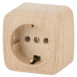 Розетка Intro Polo 3-202-11 2P+E Schuko 16А-250В IP20 ОУ сосна