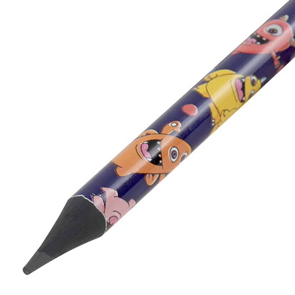 Карандаш "Монстрики" HB, с ластиком, корпус ассорти