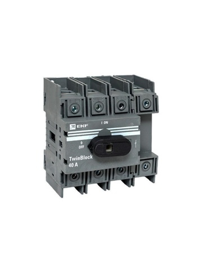 Рубильник 4п 40А с рукояткой управления для прямой установки TwinBlock EKF tb-40-4p-f
