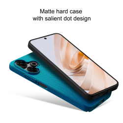 Тонкий жесткий чехол синего цвета (Peacock Blue) от Nillkin для Xiaomi Poco M6 4G, Redmi Note 13R 5G и Redmi 13 4G, серия Super Frosted Shield