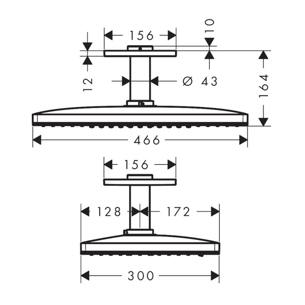 Верхний душ потолочный Hansgrohe Rainmaker Select 460 3jet 24006400