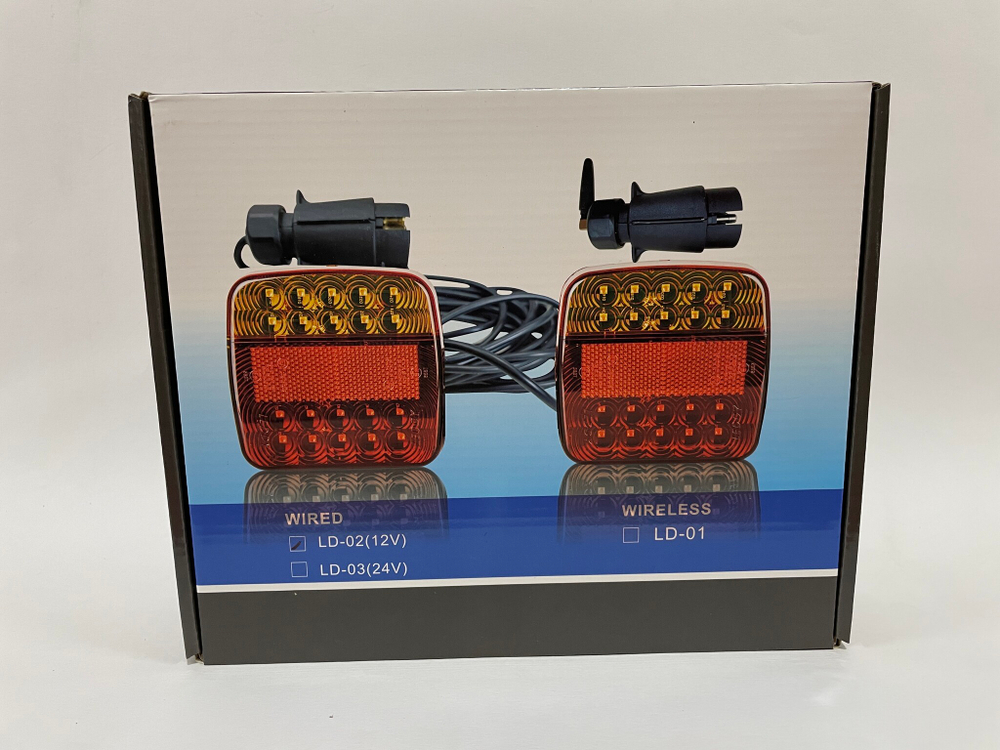 LD-02 (12V) - Кабель / Светодиодные задние фонари на магнитах для прицепа, 12V, влагозащитные (2 шт. / комплект)