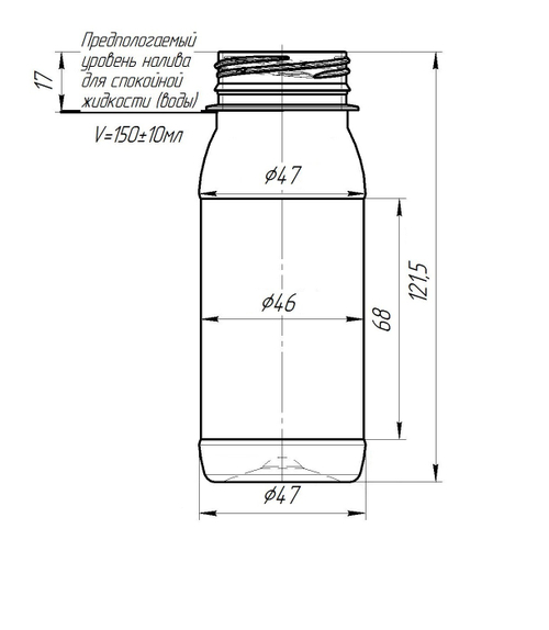 Бутылка ПЭТ 150 мл. "Микс" (100шт.)+крышка черная d 38