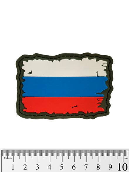 Шеврон Флаг России. Знамя PVC 5х8 см. Олива