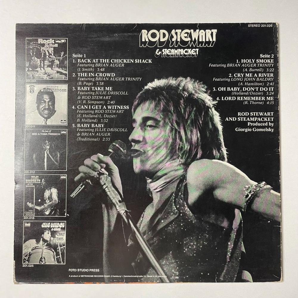 Винтажная виниловая пластинка LP Rod Stewart and Steampacket Early Days (Germany 1974)